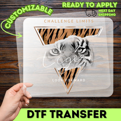 Motivational Tiger DTF Transfer Ready To Press for Sports Teams & Fitness Enthusiasts - Animal Theme Apparel for Determination