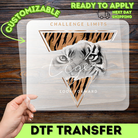 Motivational Tiger DTF Transfer Ready To Press for Sports Teams & Fitness Enthusiasts - Animal Theme Apparel for Determination
