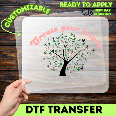 Motivational Create Your Future DTF Transfer - Ready To Press Whimsical Design for Teachers & Students | Pastel Pink & Forest Green Apparel