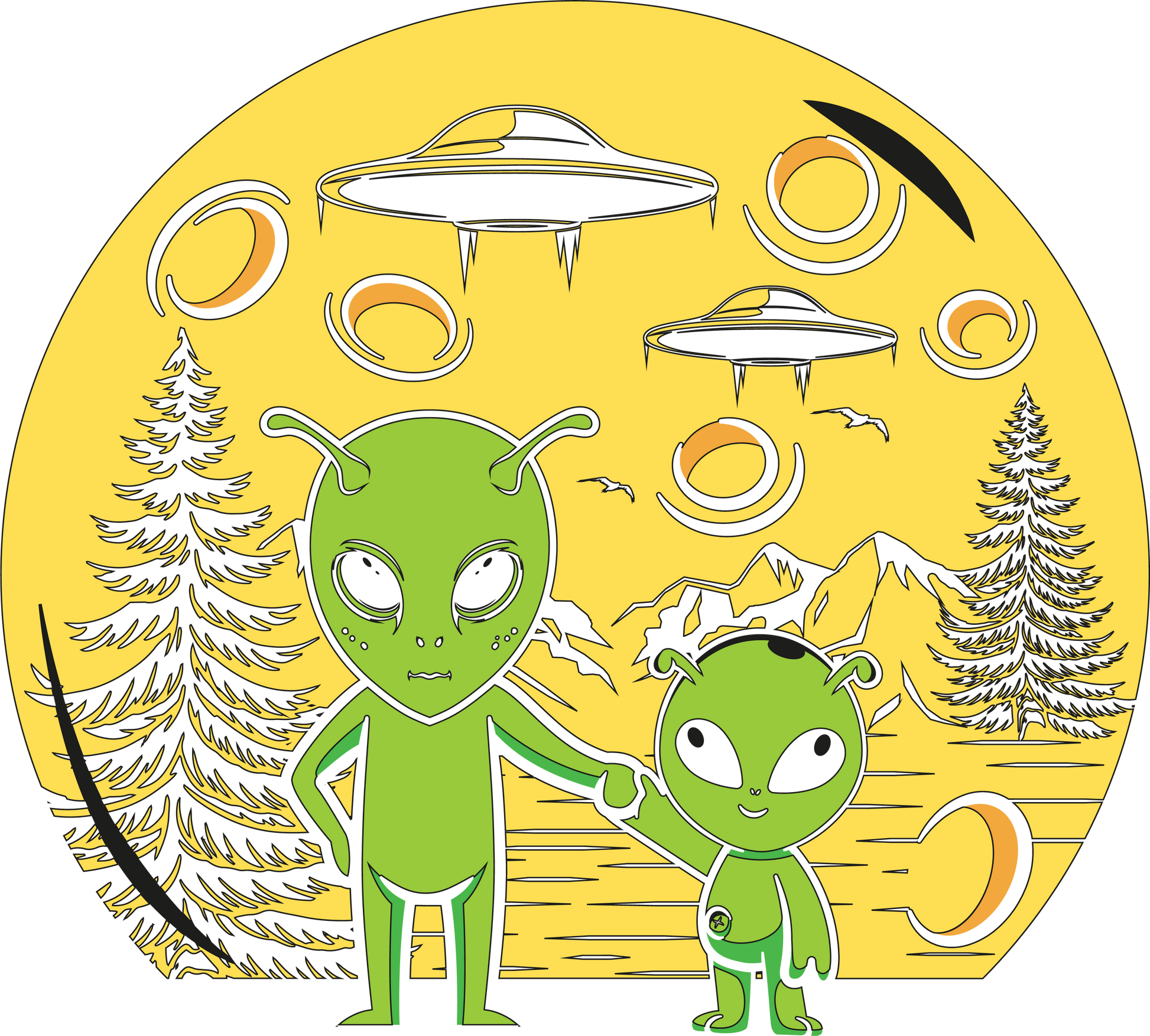 Aliens Invasion Tee, Baby Alien Tshirt, Flying Saucer Shirt, Outer Space Shirt, Ufo T-shirt Space Shirts, Galaxy Tee, Cute Alien Shirt