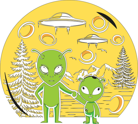 Aliens Invasion Tee, Baby Alien Tshirt, Flying Saucer Shirt, Outer Space Shirt, Ufo T-shirt Space Shirts, Galaxy Tee, Cute Alien Shirt