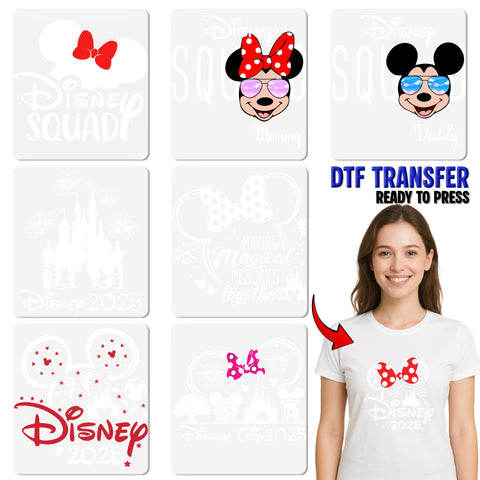 Disney Vacation 2025 DTF Transfer Ready To Press Family Disney Trip T-Shirt for Disney Fans & Enthusiasts