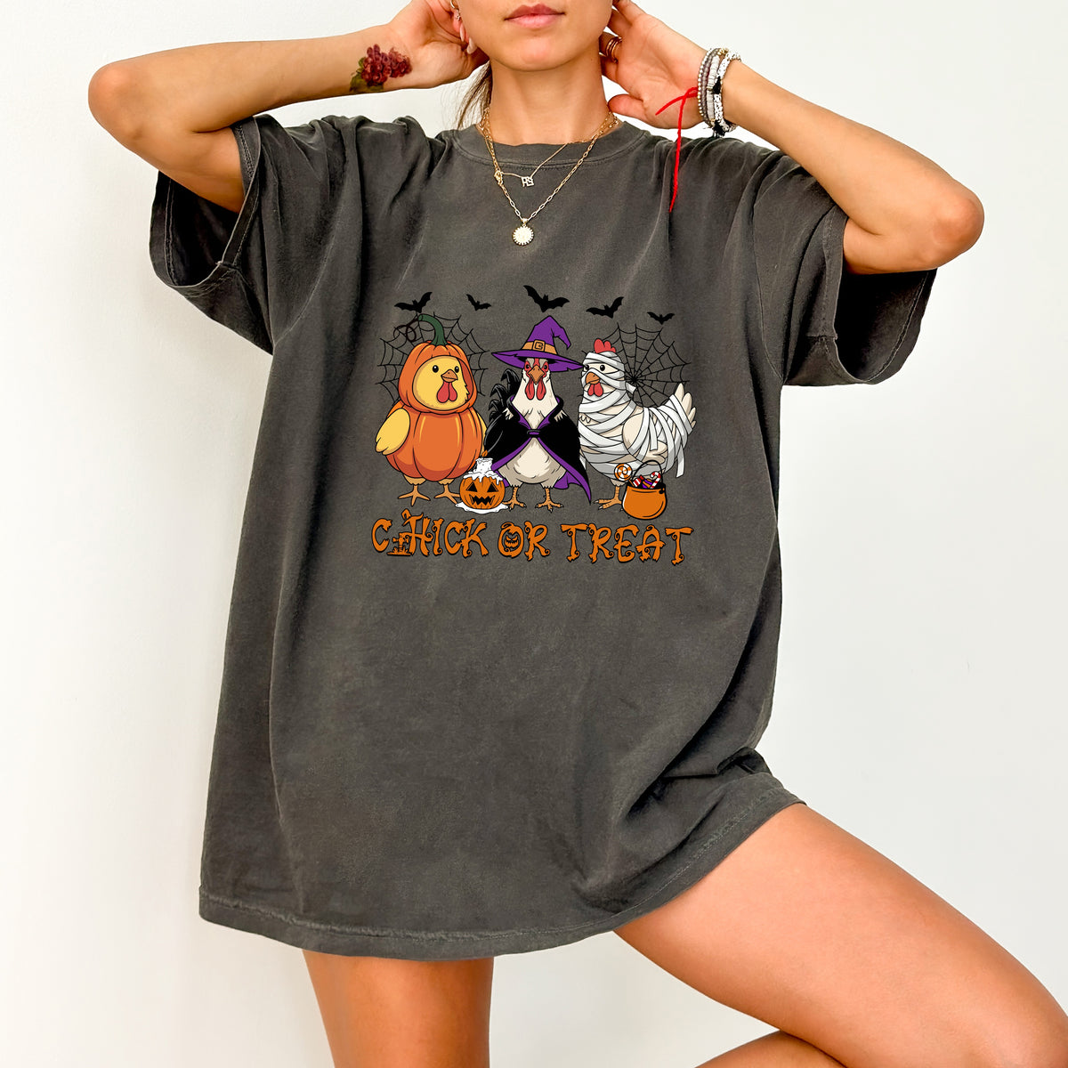 Funny Halloween Chicken Costume DTF Transfer Iron-On for Family & Friend Group T-shirt Ready To Press
