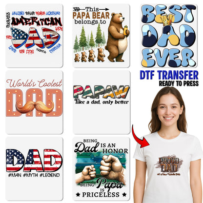 Father's Day Tribute DTF Transfer | Bold Lion King Dad Graphic Ready To Press Apparel | Perfect Iron-On for T-Shirts