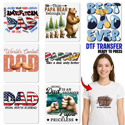 Father's Day Tribute DTF Transfer | Bold Lion King Dad Graphic Ready To Press Apparel | Perfect Iron-On for T-Shirts