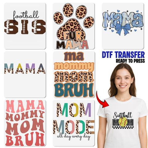 Stylish & Bold 'MOM' Leopard Print DTF Transfer Ready to Press for Mother's Day Shirts, Funny Modern Mom Group Apparel