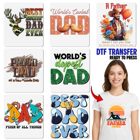 Best Dad Ever DTF Transfer Gift for Father's Day & Birthday - Cute Retro Iron-On T-Shirt or Sweatshirt for Dad