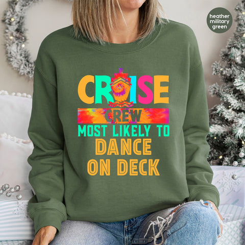 Funny Cruise Crew DTF Transfer for Party Shirts, Cute Retro Vacation Design, Ready To Press for Group Tees