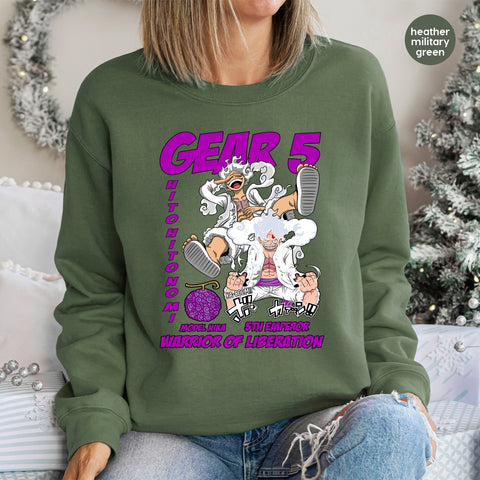 One Piece Anime Gear 5th Emperor DTF Transfer Ready To Press for Anime Fans T-shirts & Hoodies – Cute & Vibrant Design