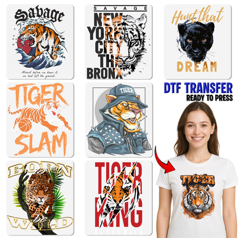 Empowerment Tiger DTF Transfer for Motivate T-Shirt, Motivational Roaring Tiger Iron-On, Inspirational Quote Apparel Gift