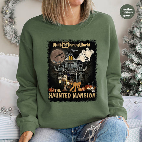 Disney Halloween Haunted Mansion DTF Transfer Spooky Cartoon Ready To Press Retro Shirt Apparel for Family Trip