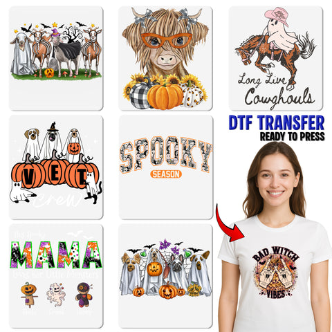 Funny Halloween Goat DTF Transfer for Animal Lovers T-Shirt, Ready to Press Iron-On Ghost Skeleton Design for Group Party Outfit