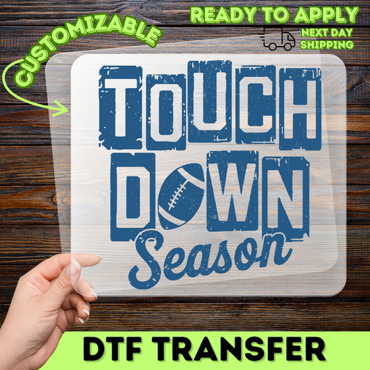 Vintage Football Season DTF Transfer for Game Day | Iron-On Retro Touchdown Shirt Design for Fans & Teams
