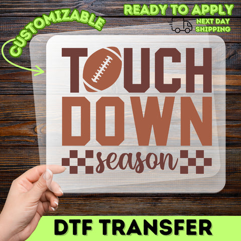 Football Touchdown Season Retro DTF Transfer for Game Day Apparel & Tailgate Party Shirts