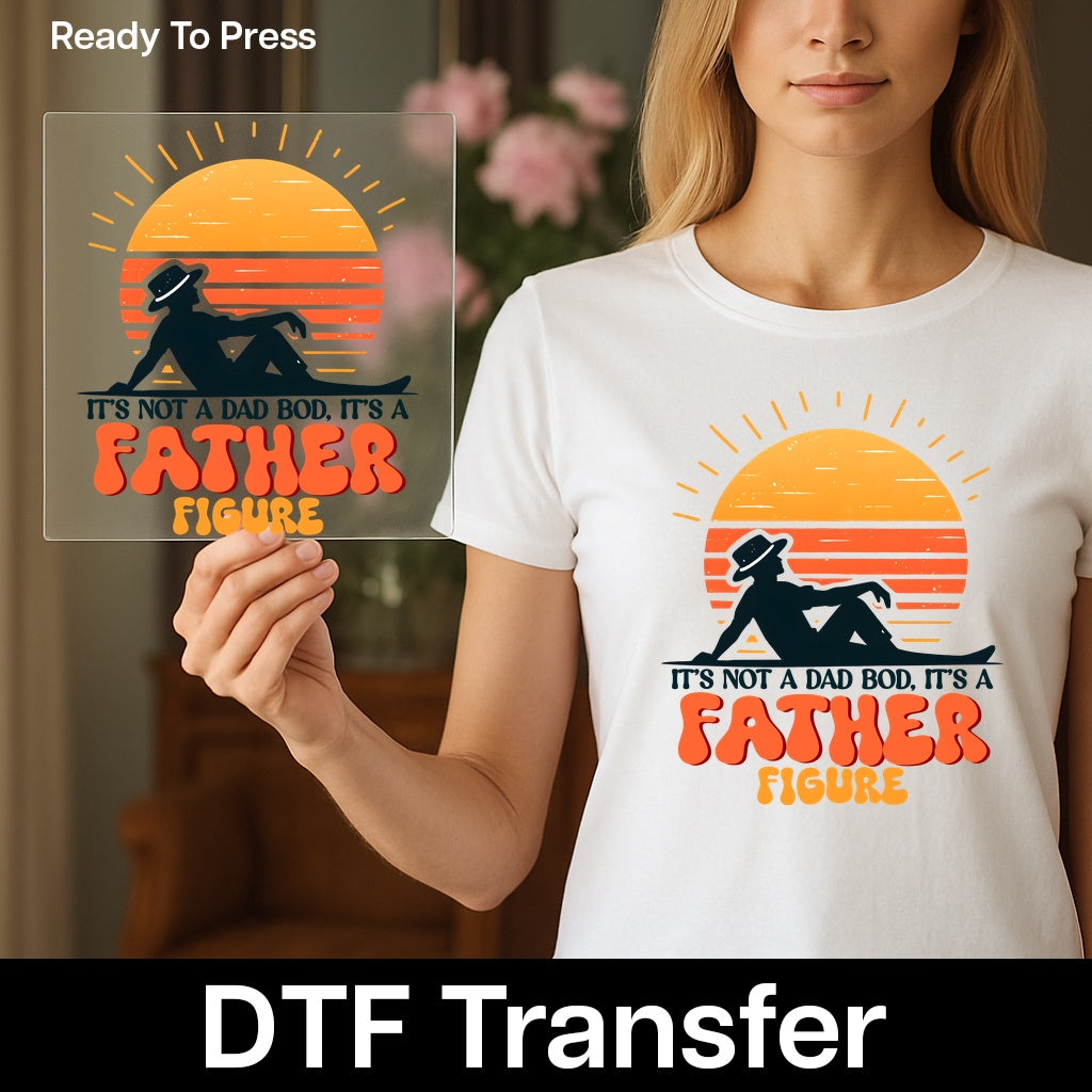Funny Dad Bod Humor Father's Day DTF Transfer Ready To Press T-Shirt for Family Gatherings & Retro Apparel