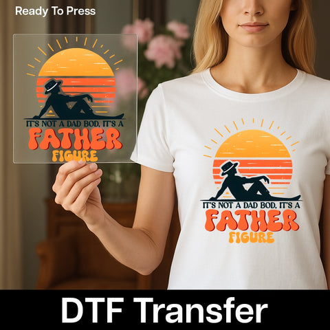 Funny Dad Bod Humor Father's Day DTF Transfer Ready To Press T-Shirt for Family Gatherings & Retro Apparel