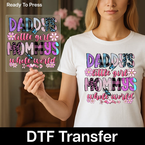 Cute & Fun Family Celebration DTF Transfer - Ready to Press Iron-On for Mom & Dad T-Shirts, Perfect for Birthdays & Mother's Day