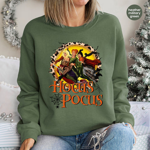 Halloween Witch Trio Funny DTF Transfer Ready To Press Retro Hocus Pocus Shirt for Costume Parties & Friends