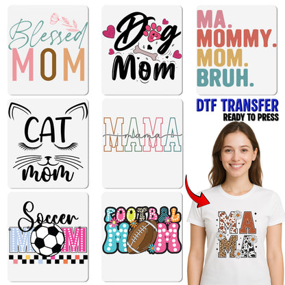Stylish Leopard Print Girl Mama DTF Transfer for Trendy Mom Shirts, Ready to Press Mothers Day Apparel Gift