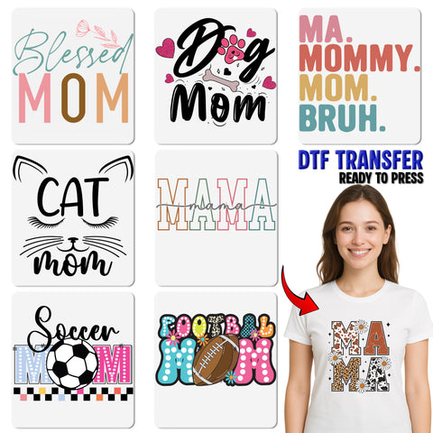 Stylish Leopard Print Girl Mama DTF Transfer for Trendy Mom Shirts, Ready to Press Mothers Day Apparel Gift