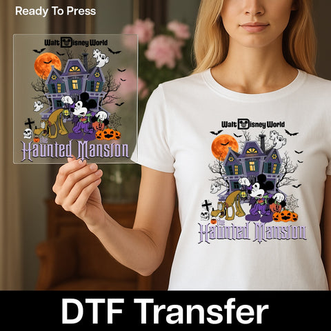 Funny Halloween Iron-On DTF Transfer for Apparel T-Shirt Ready To Press Spooky Character Theme Perfect Gift for Parties