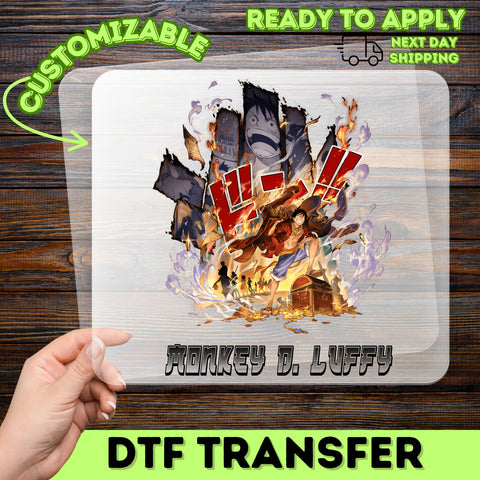 Dynamic One Piece Adventure DTF Transfer Iron-On Anime Team T-Shirt for Cosplay & Festivals Seasonal Chic Apparel for Fans