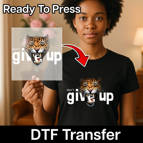 Motivational Tiger Iron-On DTF Transfer, Bold Workout Apparel, Inspirational Shirt for Athletes, Team Spirit Gift, Fierce Animal Print