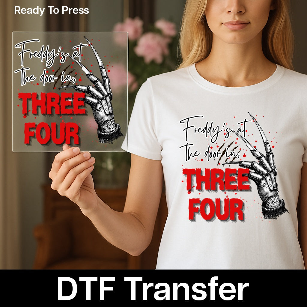 Freddy's Retro Horror DTF Transfer for Halloween T-Shirt Apparel Fans & Halloween Movie Enthusiasts