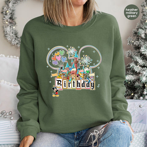 Cute Birthday Castle Cartoon DTF Transfer for Kids & Families - Ready To Press Iron-On for T-shirts & Apparel Celebration