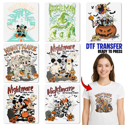 Spooky Oogie's Boys Halloween DTF Transfer Ready To Press Iron-On for T-Shirts Sweatshirts Fun Cartoon Style