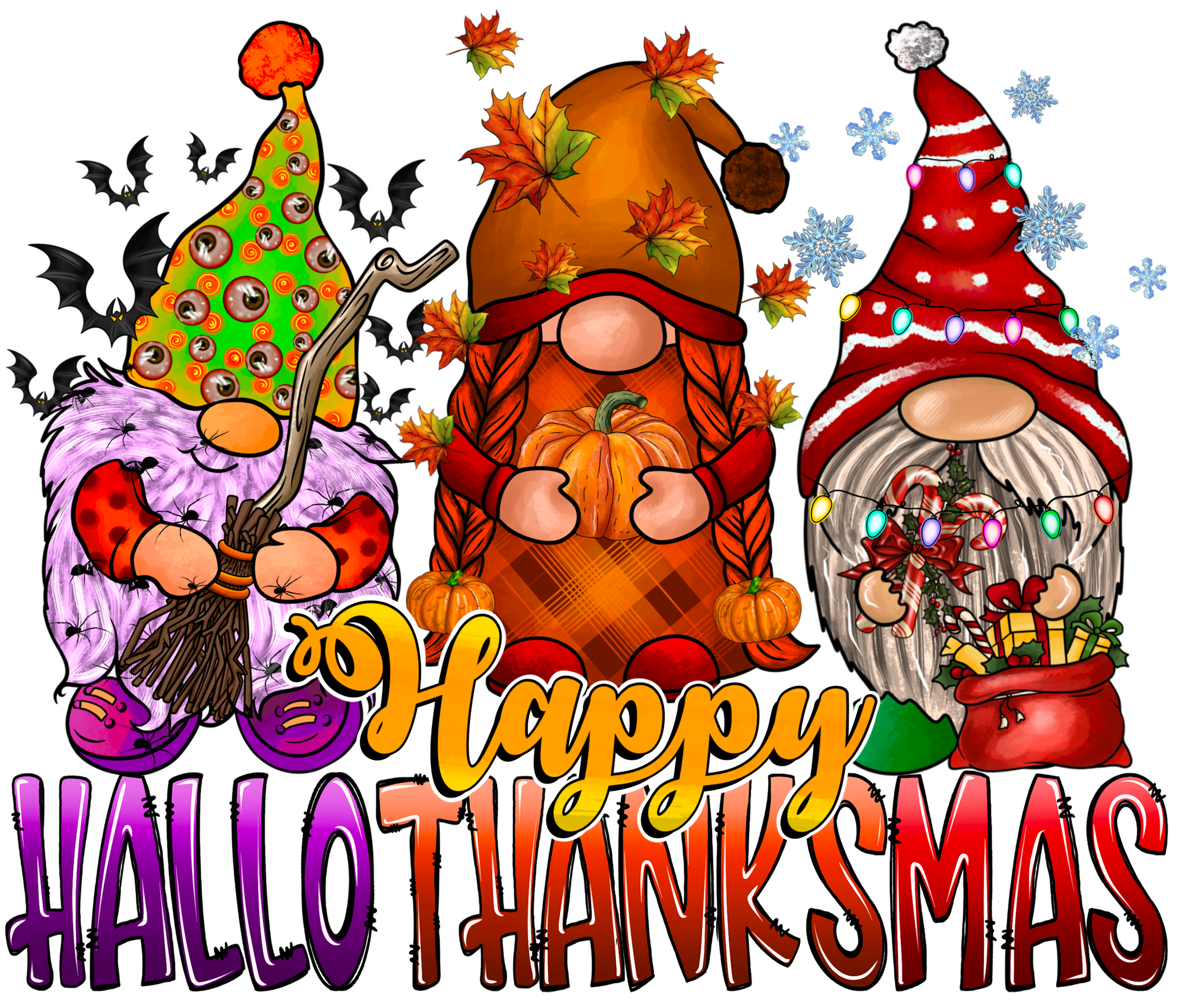Halloween Gnomes Shirt, Christmas Sweatshirt, Thanksigiving T-Shirt, Fall Season TShirt, Funny Gift for Kids, Spooky Outfit, Autumn Clothes	