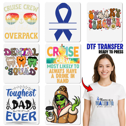Cruise Crew Funny DTF Transfer for Cruise T-shirt Iron-On Ready to Press Apparel for Party-Goers & Cruise Enthusiasts