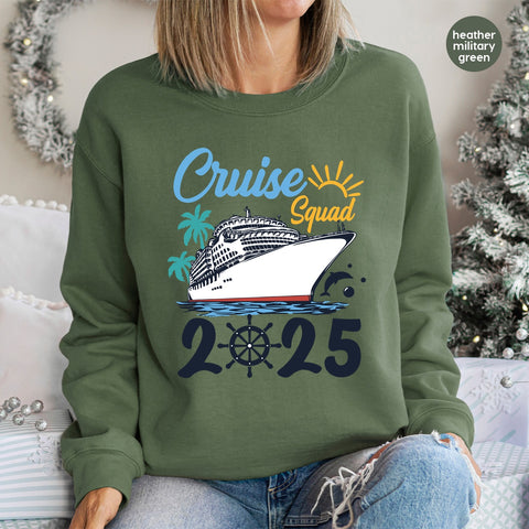 Retro Cruise Squad 2025 DTF Transfer for Family & Friends Vacation Apparel | Ready To Press Nautical Iron-On Design