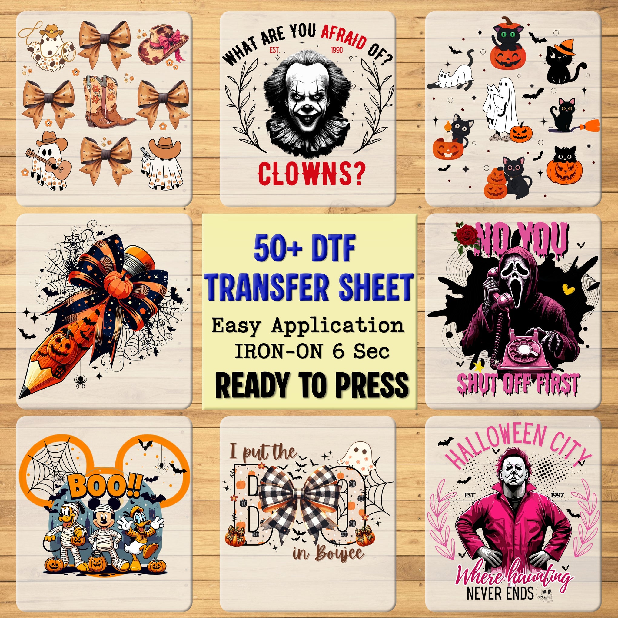 Freddy's Retro Horror DTF Transfer for Halloween T-Shirt Apparel Fans & Halloween Movie Enthusiasts