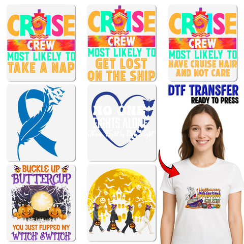 Funny Cruise Crew DTF Transfer for Group Vacation Apparel - Bold Nautical Humor Ready to Press Iron-On T-Shirt