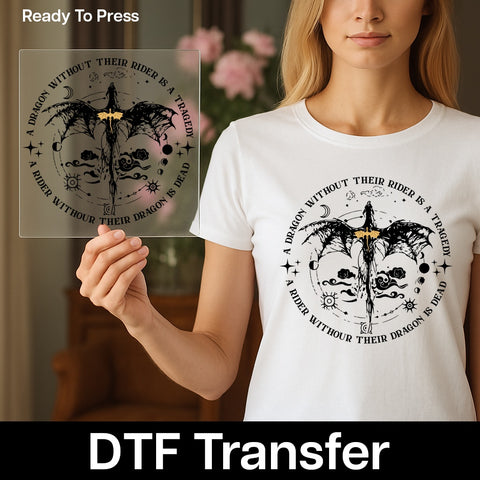 Empowering Fantasy Dragon DTF Transfer for Women's Inspirational Apparel & Gifts