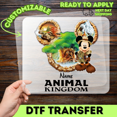 Safari Adventure Animal Kingdom DTF Transfer, Ready To Press T-shirt Design for Family & Kids Theme Park Outing