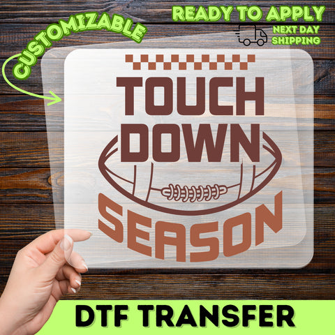 Touchdown Season Retro Football DTF Transfer for Game Day Shirts & Hoodies – Ready to Press Iron-On for Football Fans