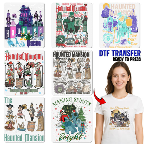 Funny Haunted Christmas DTF Transfer Ready to Press for Halloween Fans | Spooky T-shirt & Sweatshirt Design