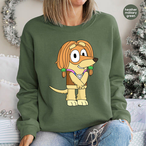 Cute Cartoon Dog DTF Transfer | Ready to Press Pet Theme Apparel | Playful Iron-On for Family Reunion or Group Event Shirts