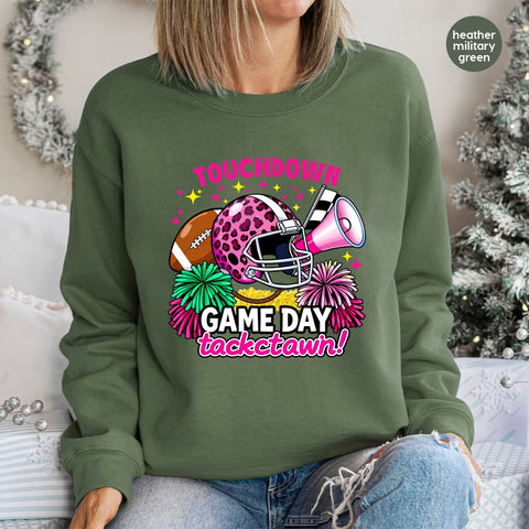 Game Day Cute Touchdown DTF Transfer for Fall Football Apparel & Sporty Group Outfits, Ready To Press Iron-On