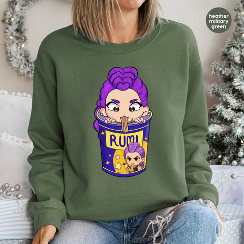 Cute Animated Ramen Character DTF Transfer Ready to Press Iron-On for Anime Fan T-Shirts or Hoodies