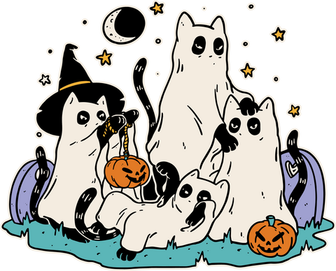 Halloween Shirt, Funny Cat Tshirt, Spooky Season Sweatshirt, Ghost Youth T-Shirt, Pumpkin Graphic Tees, Cute Kids Clothing, Gift for Cat Dad