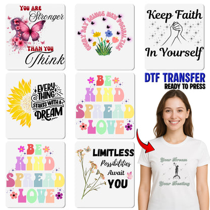 Whimsical Butterfly Floral Garden DTF Transfer Cute Spring Apparel Ready To Press Nature Lover T-Shirt Design
