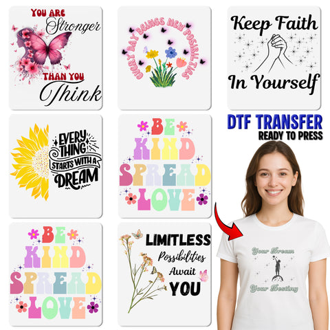 Whimsical Butterfly Floral Garden DTF Transfer Cute Spring Apparel Ready To Press Nature Lover T-Shirt Design