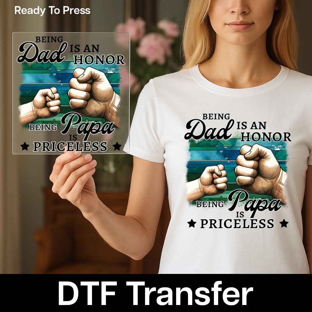 Heartwarming Father's Day Iron-On DTF Transfer - Cute Vintage Family Design for Tees or Sweatshirts - Dad & Child Bond Gift