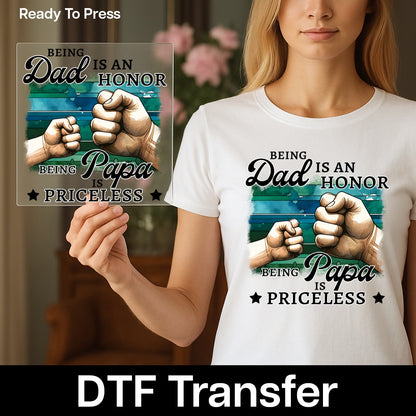 Heartwarming Father's Day Iron-On DTF Transfer - Cute Vintage Family Design for Tees or Sweatshirts - Dad & Child Bond Gift