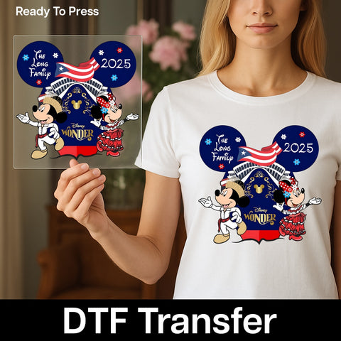 Ready to Press Family Cruise DTF Transfer | Disney-Inspired Puerto Rican Celebration Apparel for Group Vacation T-Shirts