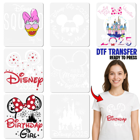 Family Vacation 2025 Disney Inspired DTF Transfer Ready to Press Iron-On T-Shirt Magical Theme Park Group Apparel
