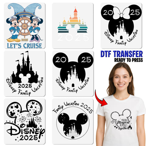 Cute Disney-Inspired Nautical Cruise DTF Transfer for Family Shirt & Group Apparel - Ready To Press Iron-On Tee Design